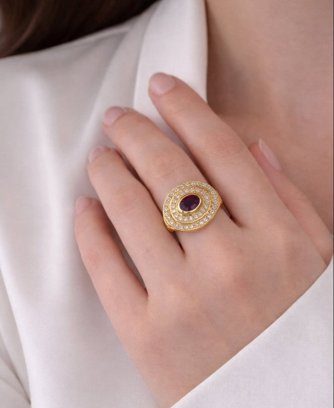 Anillo rubí años 90